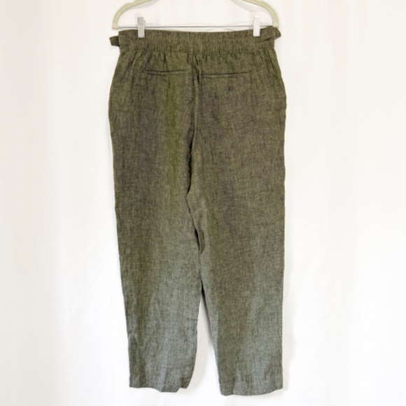 Athleta Voyager Cropped Linen Pants in Aspen Olive Size 6 - Picture 2 of 9